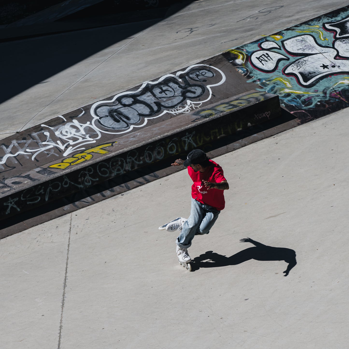 White FlyingEagle REAVER Pro D8490, skater doing freestyle flatland movements