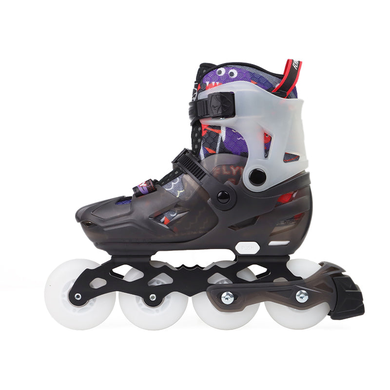 FlyingEagle LUMAFLY black kid inline skates size-adjustable with LED wheels EU 27-36