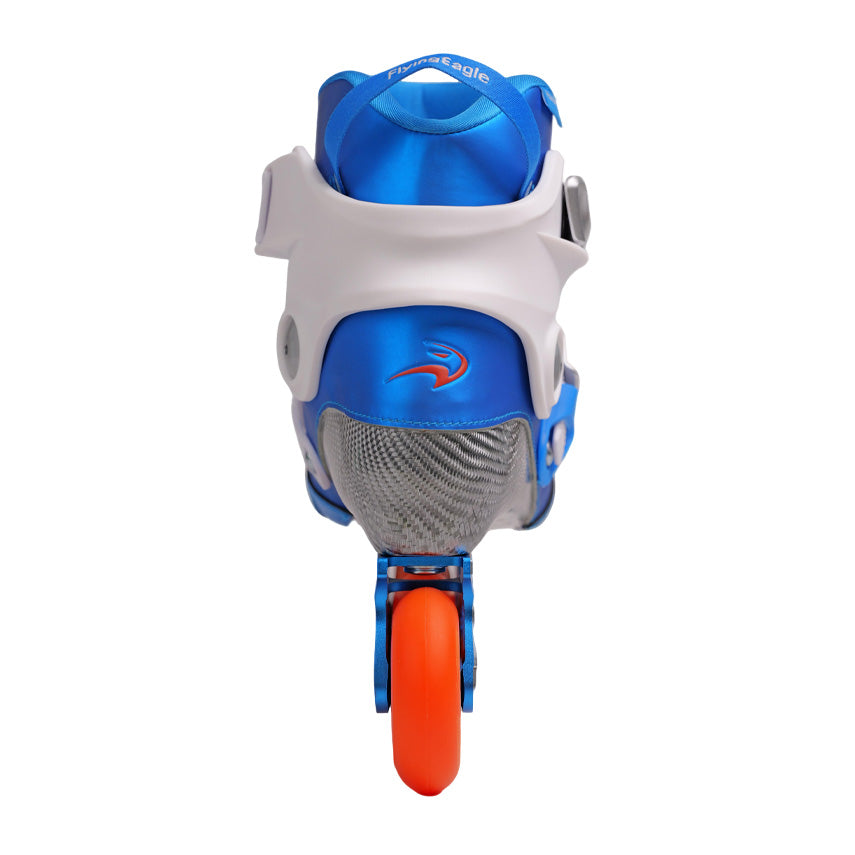 Lightweight blue carbon composite shell skates FlyingEagle DRIFT Jr 4 wheels