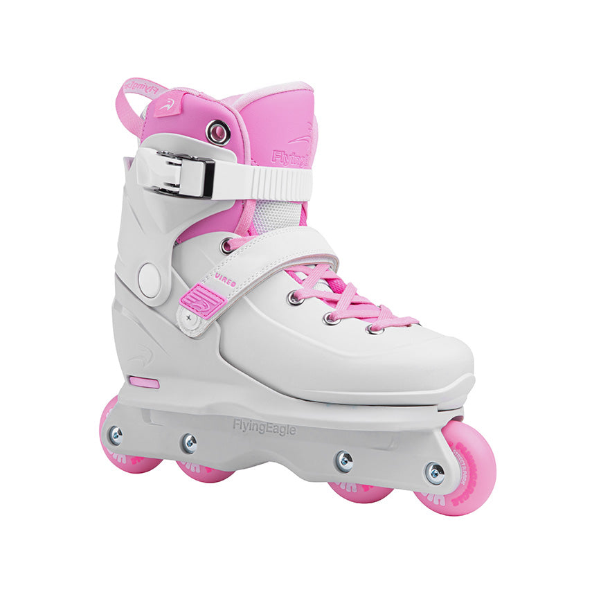 FlyingEagle VIREO pink size-adjustable skates, wide fit children skating shoes