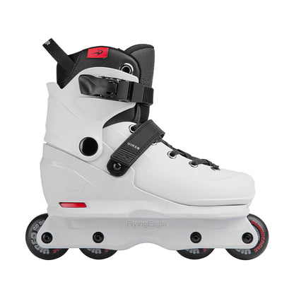 White FlyingEagle VIREO kids aggressive inline skates, wide fit for growing feet