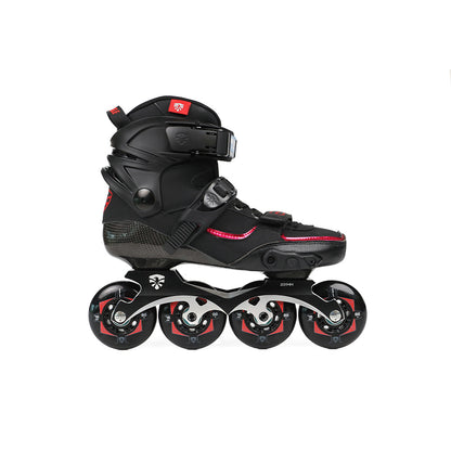 Black FlyingEagle DRIFT inline base switches easily between flat and rockered riding