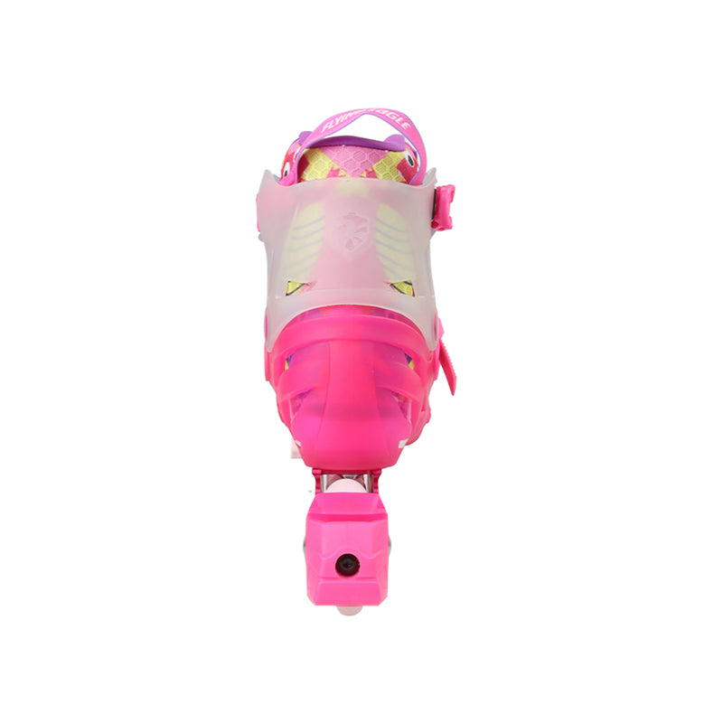 EU 27-36 pink kid inline skates FlyingEagle LUMAFLY lovely glowing LED wheel design