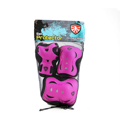 FlyingEagle V5 pink 6-piece joint protective pads for inline skating and bike sports