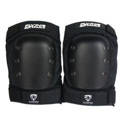 FlyingEagle SHIELD PRO black knee pads comfy elastic protective guards for roller skating sports