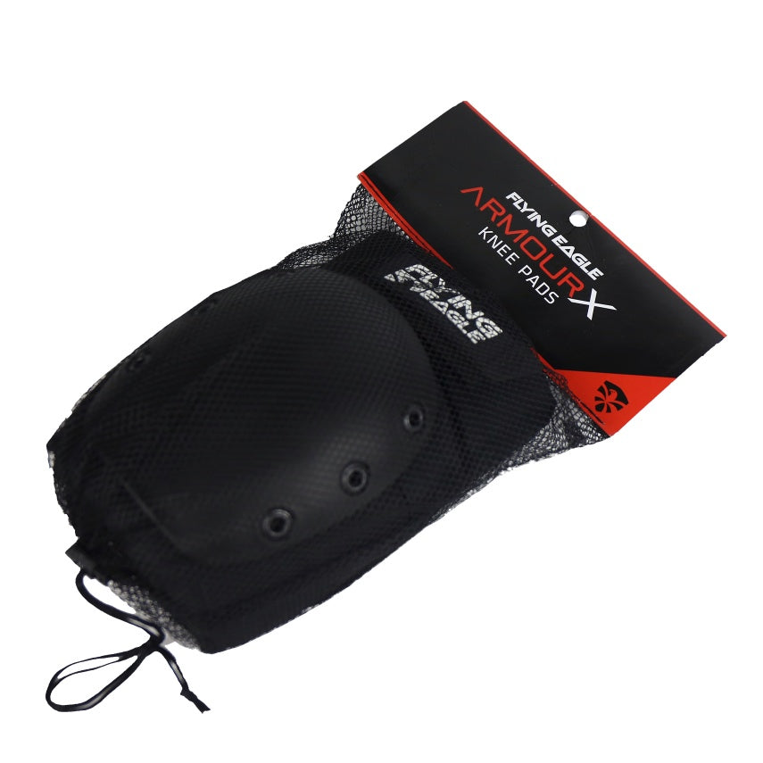 Premium black ARMOUR knee pads great protection and comfy wearing for outdoor sports