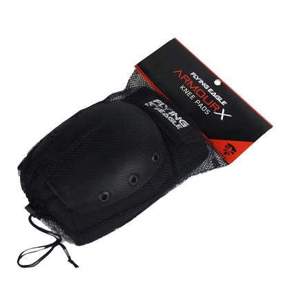 Premium black ARMOUR knee pads great protection and comfy wearing for outdoor sports