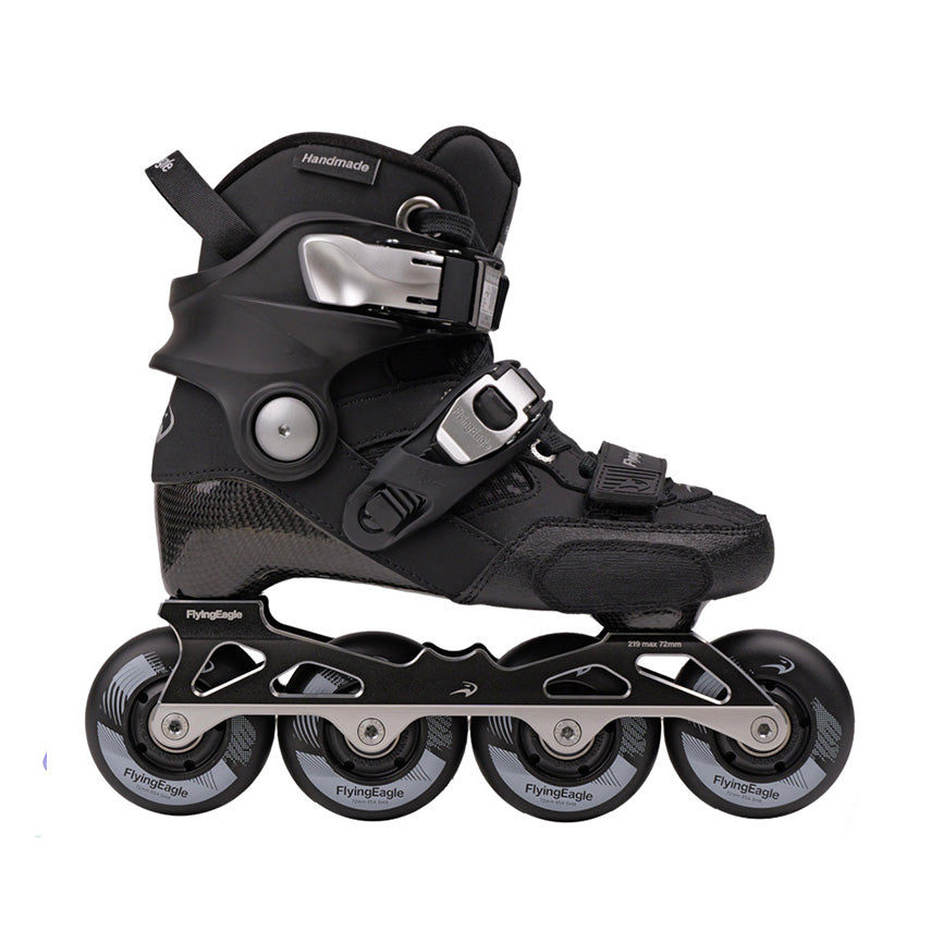 FlyingEagle DRIFT Jr black kids inline skates with lightweight carbon composite shell