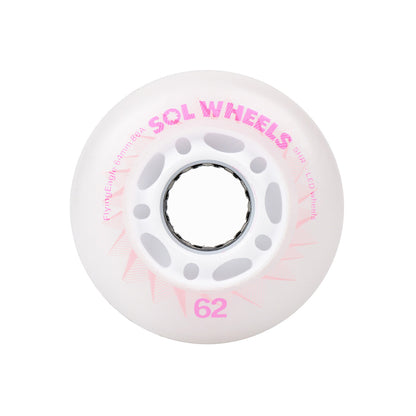 FlyingEagle SOL LED pink 88A high rebound PU roller skate wheels with self-powered glowing LED lights