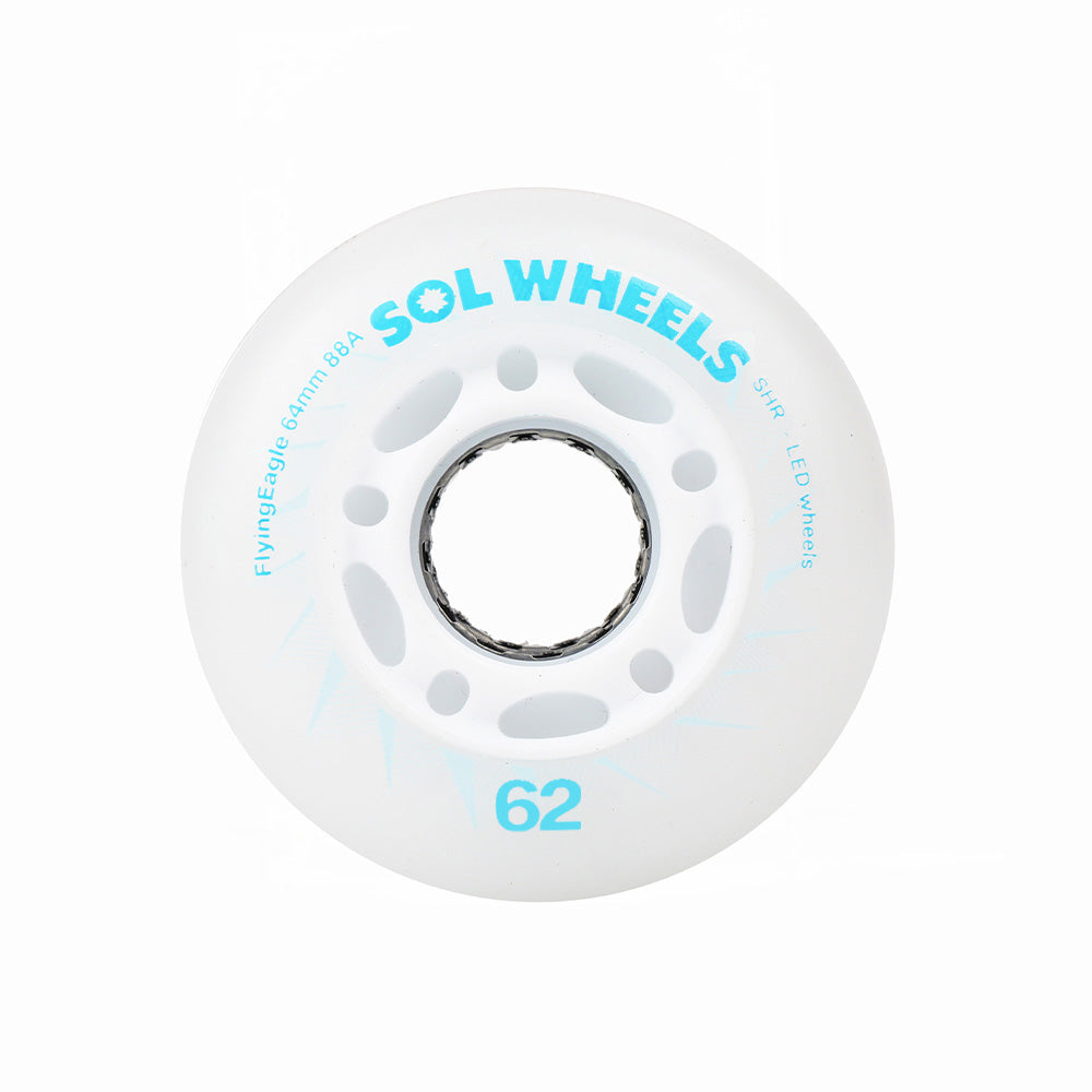 Self-powered glowing FlyingEagle SOL LED blue 88A PU roller skate wheels for night outdoor skating