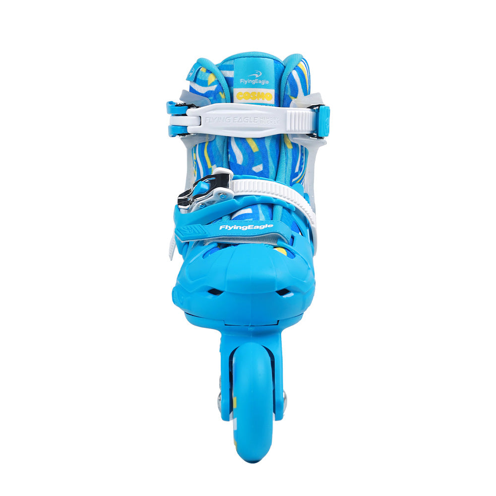 Blue S3 COSMO kids inline skates 4 wheels integrated frame for children