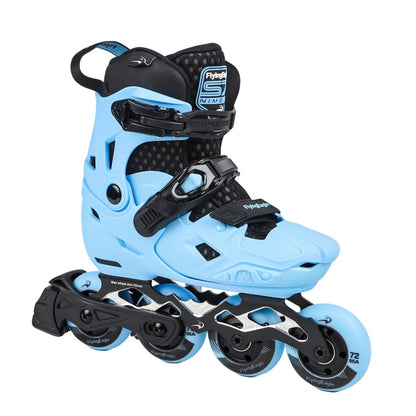 Blue S7 PRO NIMBUS inline skates, CNC aluminum frame and included A brake