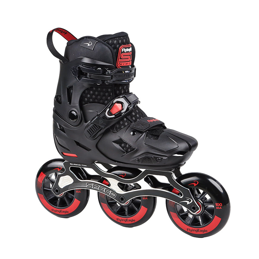 FlyingEagle S7 SPEED PRO black, wide fit kids skates with adjustable multiple sizes