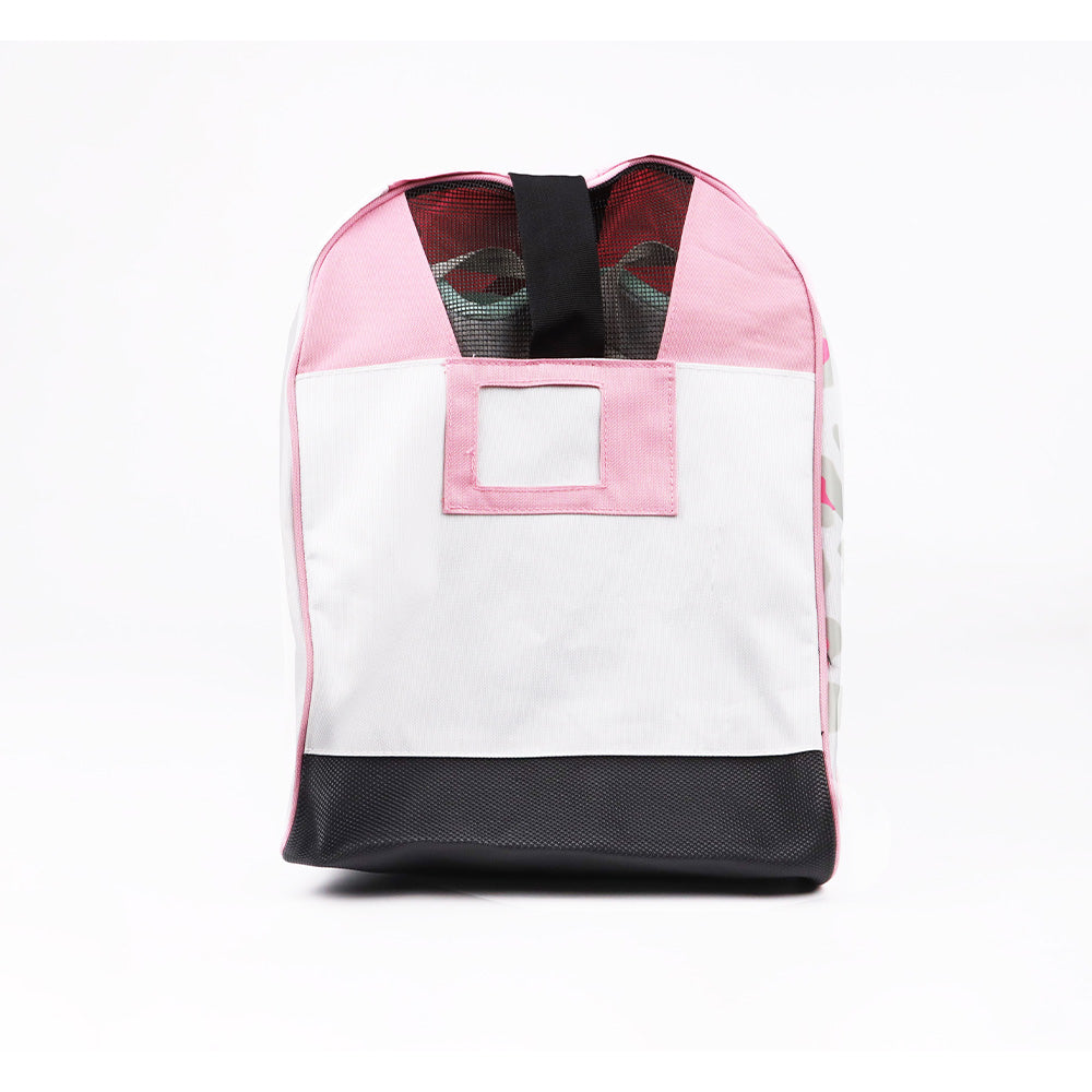 Closeup of FlyingEagle CARRY BAG pink ventilated nylon skate bag sized 58×44×24cm
