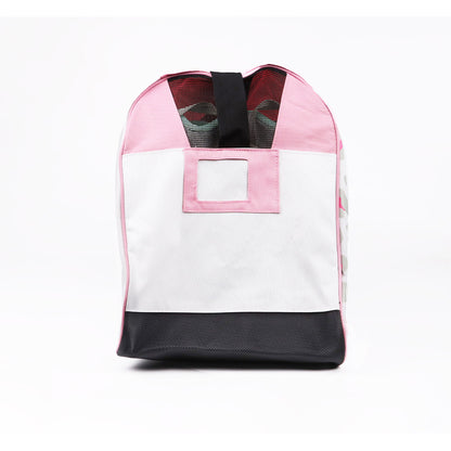 Closeup of FlyingEagle CARRY BAG pink ventilated nylon skate bag sized 58×44×24cm