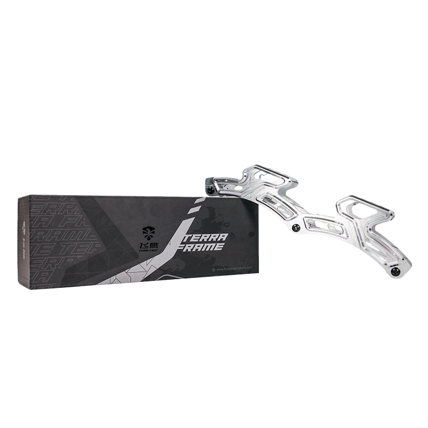 Silver FlyingEagle TERRA aluminum frame for versatile freeskate boot mounting