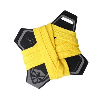 FlyingEagle CONES yellow enhanced waxed laces, reliable replacement laces for inline skating