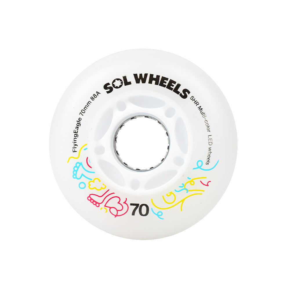 FlyingEagle SOL LED multicolor 70mm self-powered glowing skate wheels made of super high rebound PU