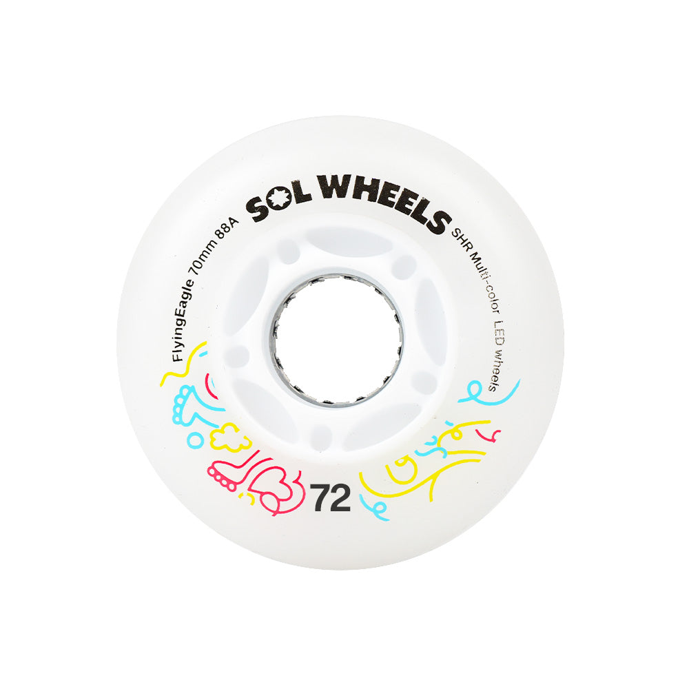 FlyingEagle SOL LED multicolor 72mm 88A hardness luminous wheels for stable daily street skating