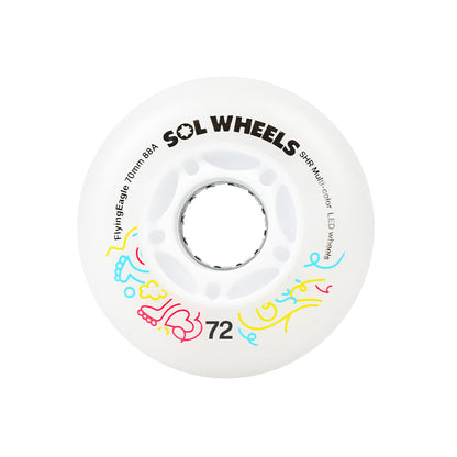 FlyingEagle SOL LED multicolor 72mm 88A hardness luminous wheels for stable daily street skating