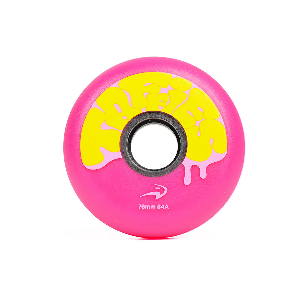 FlyingEagle TAFFIES 84A pink wheel, smooth comfortable ride, available in 72mm 76mm 80mm for indoor use