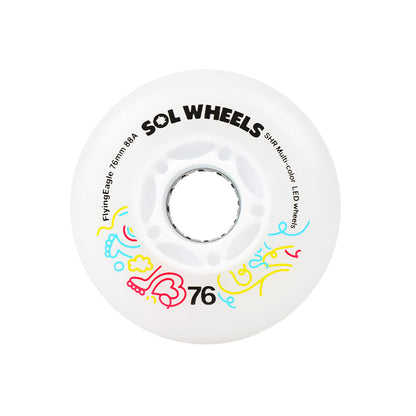 Color flash FlyingEagle SOL LED multicolor 88A high rebound milky PU wheels for street skating scenes