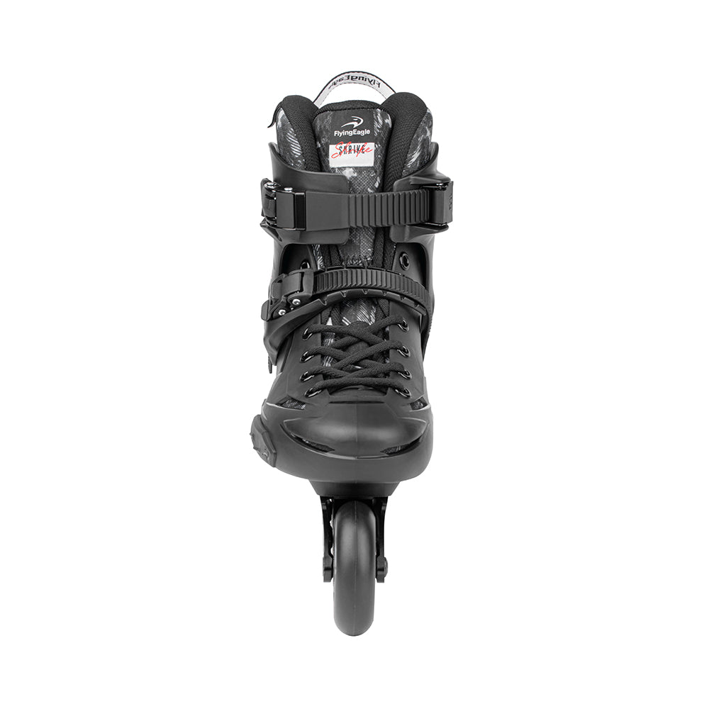 Flying Eagle SHRIKE black 4-wheel inline skates sturdy hard shell stylish reliable ride for beginner to pro urban skaters
