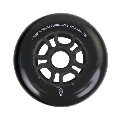 Flying Eagle CROCANTI ICE CREAM 100mm black shiny bullet wheel by Flying Eagle, fast roll sturdy long-lasting urethane