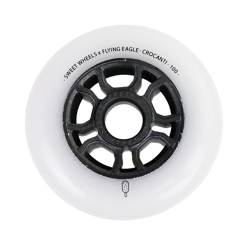 CROCANTI ICE CREAM 100mm white shiny bullet wheel Flying Eagle premium urethane fast rolling performance