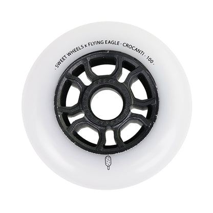 CROCANTI ICE CREAM 100mm white shiny bullet wheel Flying Eagle premium urethane fast rolling performance