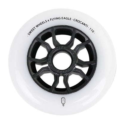 Flying Eagle x Sweet Wheels CROCANTI 110mm white shiny wheel sturdy rigid construction effortless sliding