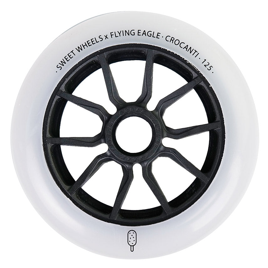 Flying Eagle Wheels CROCANTI ICE CREAM 125mm white shiny PU bullet wheel long durability fast speed skating