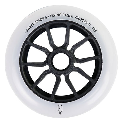 Flying Eagle Wheels CROCANTI ICE CREAM 125mm white shiny PU bullet wheel long durability fast speed skating