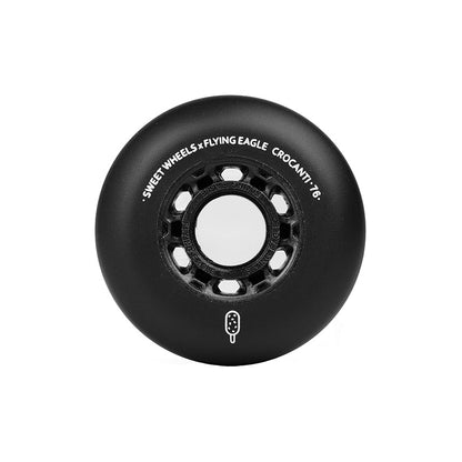 Flying Eagle  Wheels CROCANTI ICE CREAM black bullet PU 72mm wheel, rigid fast roll durable smooth slide inline skate wheel