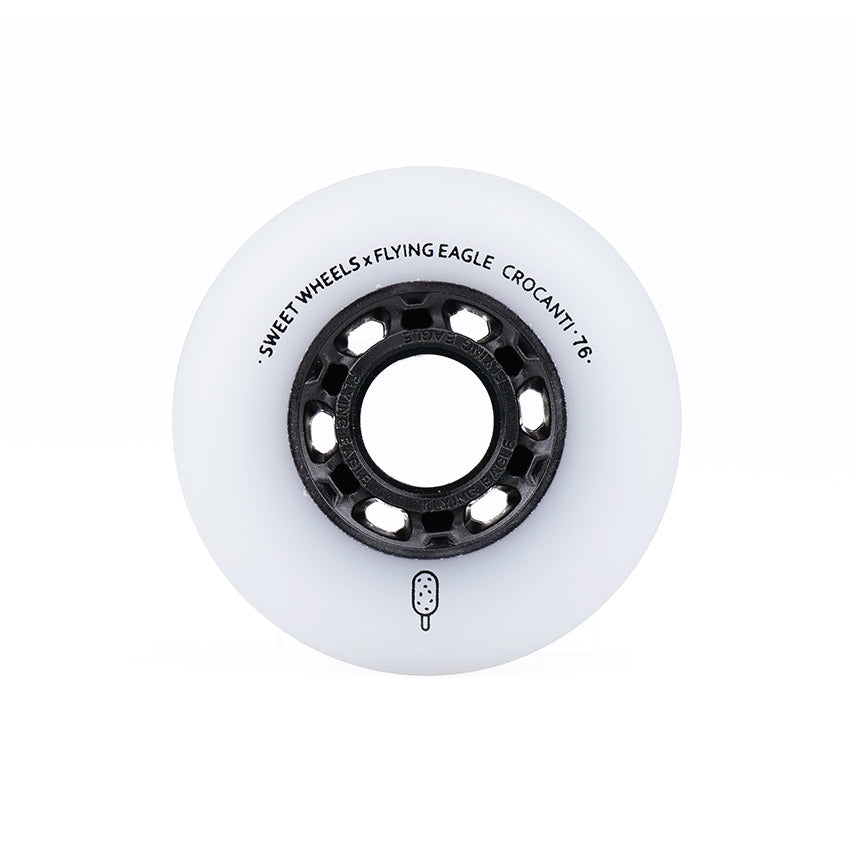 Flying Eagle Wheels CROCANTI ICE CREAM 72/76mm white bullet urethane wheel rigid fast roll durable skate wheel
