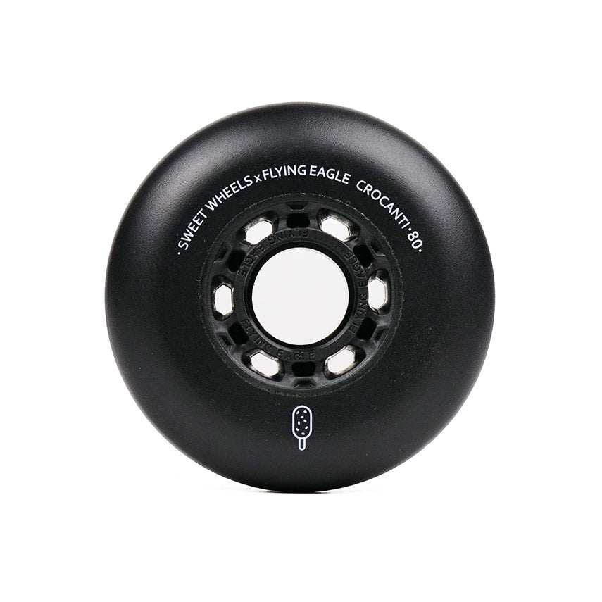 Flying Eagle Wheels CROCANTI ICE CREAM 80mm black matte bullet wheel fast rolling easy slide premium urethane formula