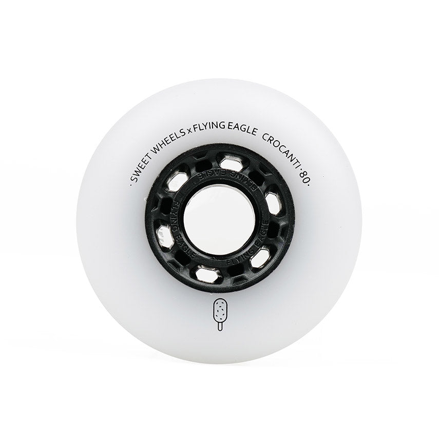 Flying Eagle Wheels CROCANTI ICE CREAM 80mm white matte bullet wheel fast rolling long wear street inline skate