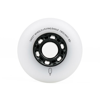 Flying Eagle Wheels CROCANTI ICE CREAM 80mm white matte bullet wheel fast rolling long wear street inline skate
