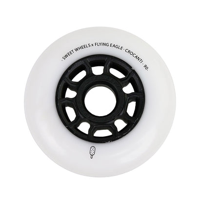 Flying Eagle CROCANTI ICE CREAM 90mm white shiny rigid wheel smooth slide durable speed skate wheel