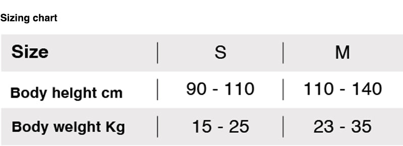 Sizing chart for CELLER