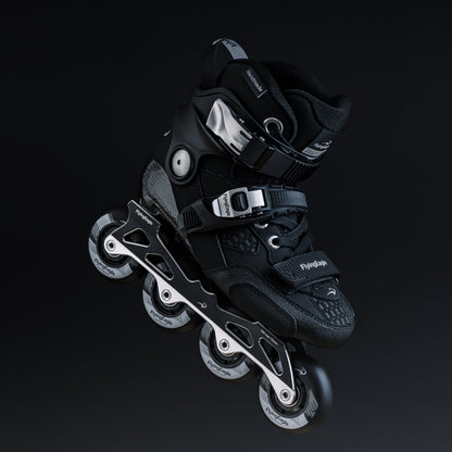 Kids black inline carbon skates DRIFT Jr with 4 wheels