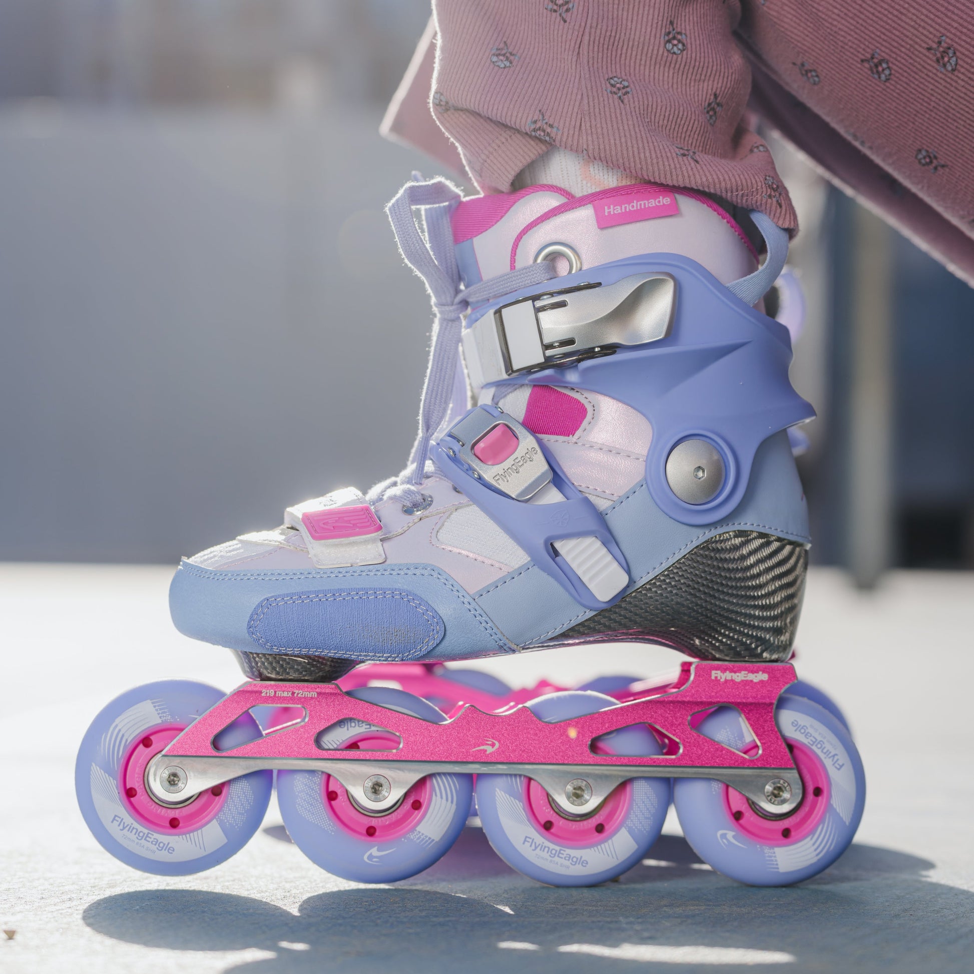 Child in comfortable FlyingEagle DRIFT Jr skates playing in park