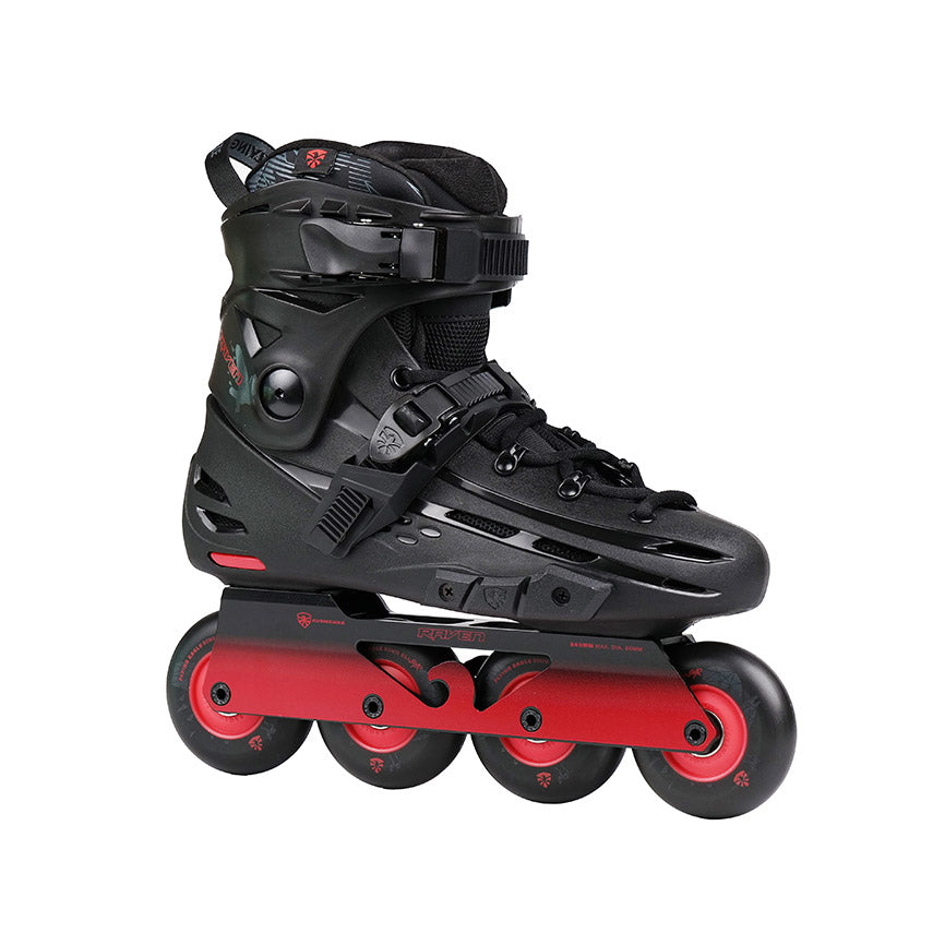 4 wheel hard-boot Flying Eagle RAVEN black inline skate for daily urban use