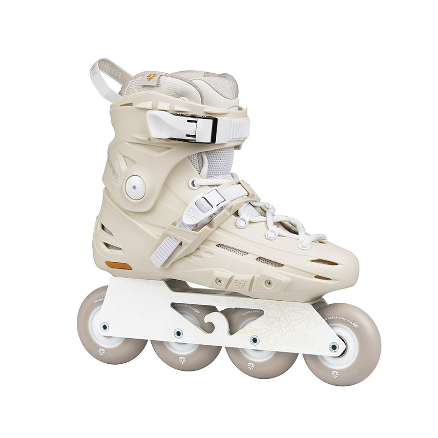 Stylish white hard-boot Flying Eagle RAVEN adult inline skate