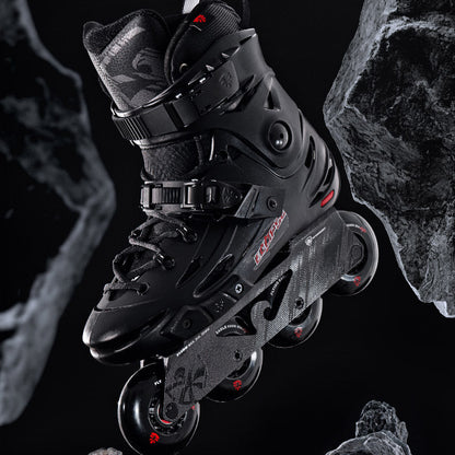 Flying Eagle Eclipse black inline skate in dark