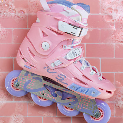 Flying Eagle Eclipse inline skate on a pink tiled
