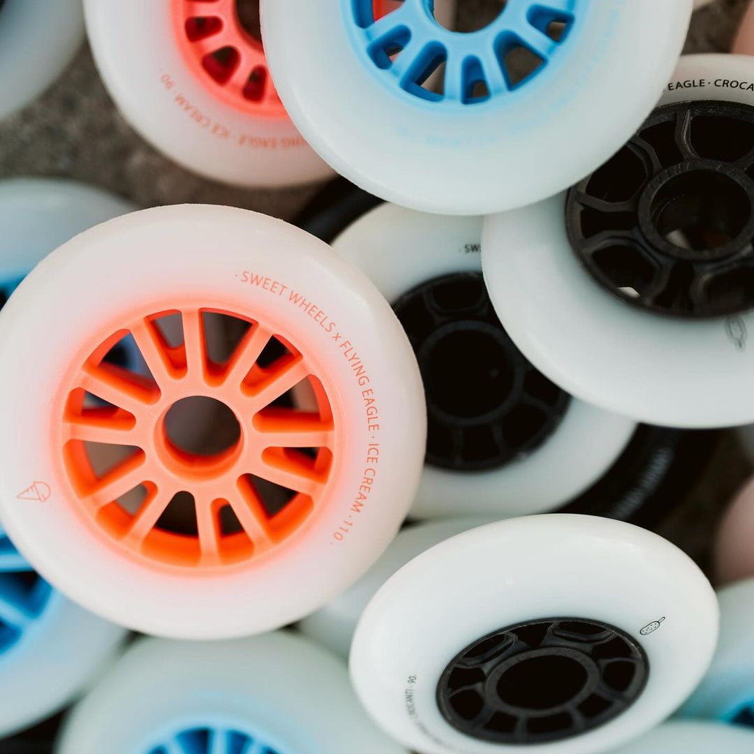 FlyingEagle ICE CREAM Sweet Wheels shiny bullet urethane wheels, soft rolling strong grip durable for speed inline skating