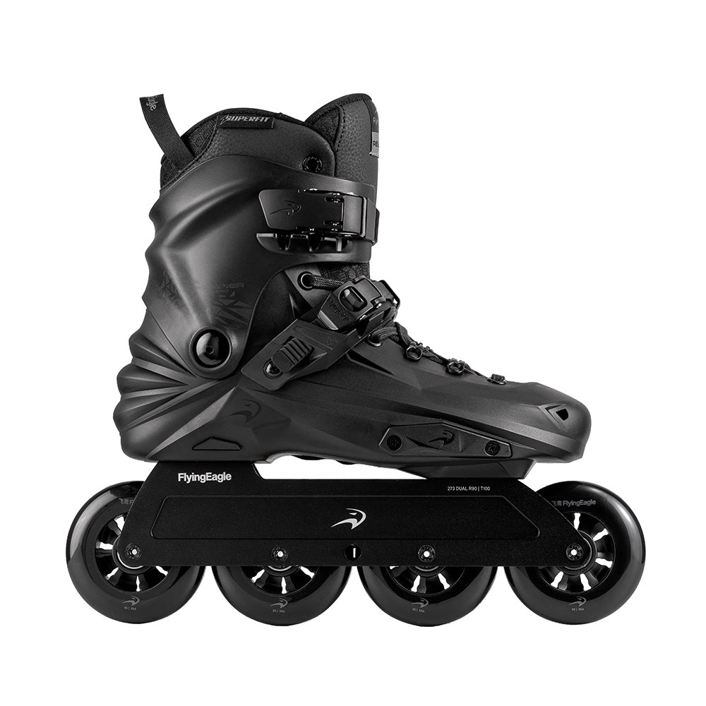 FlyingEagle REAVER Pro D8490 black urban skate, 84mm or 90mm wheels long distance inline skates