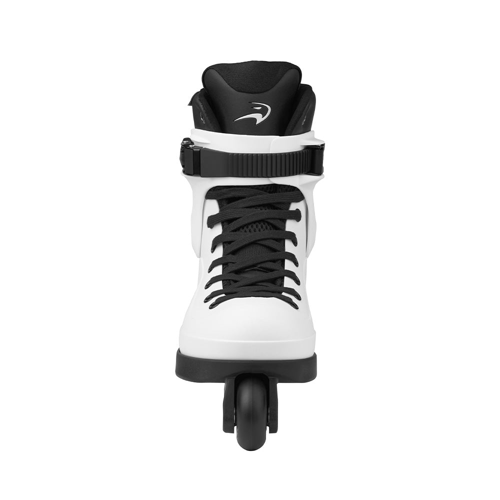 White Flying Eagle HERON SF60 aggressive inline skates EU 36-45, RAMPAGE 60mm SHR 90A wheels, 45 front view