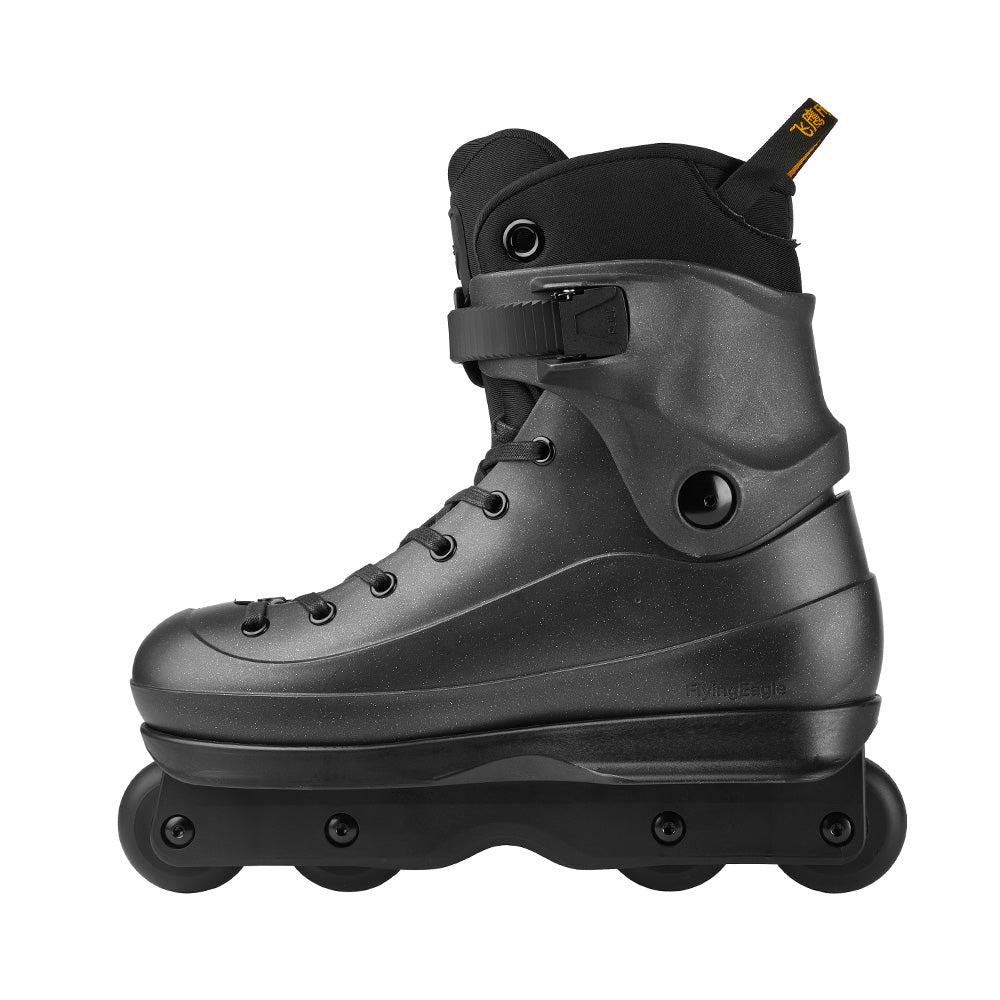 Flying Eagle HERON SF60 PRO Black aggressive inline skates EU 36-45, two sets of flat waxed laces
